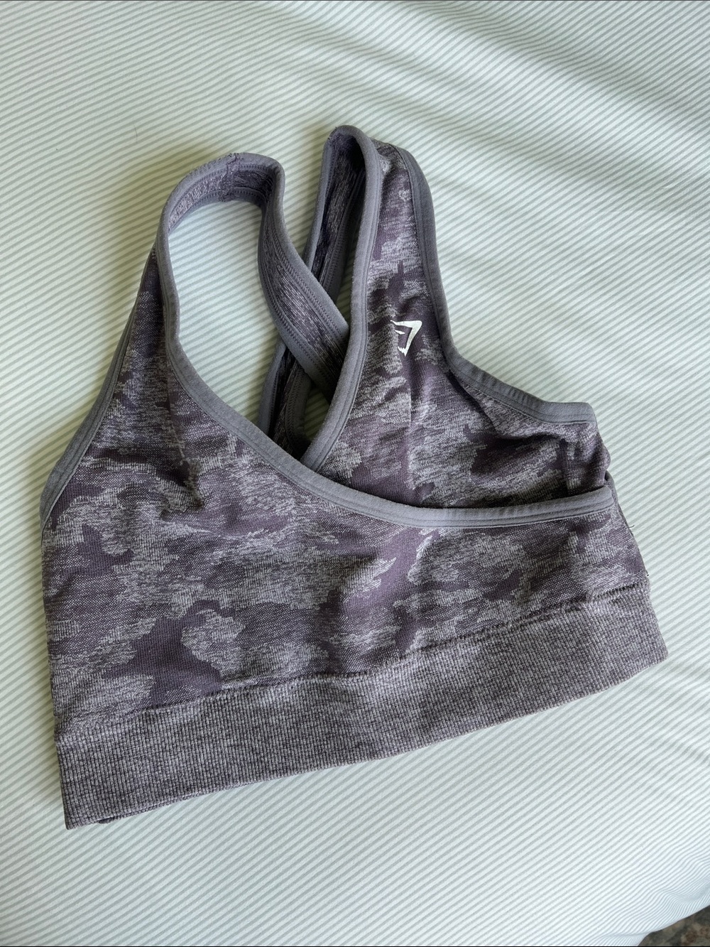 Gymshark Mauve Camo Seamless Racerback Sports Bra